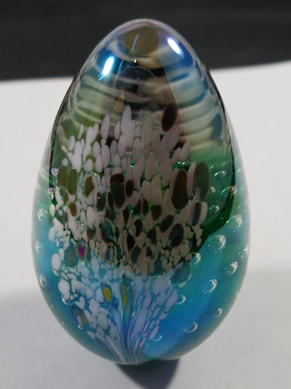 Vintage Art Glass Paperweight Egg Shape